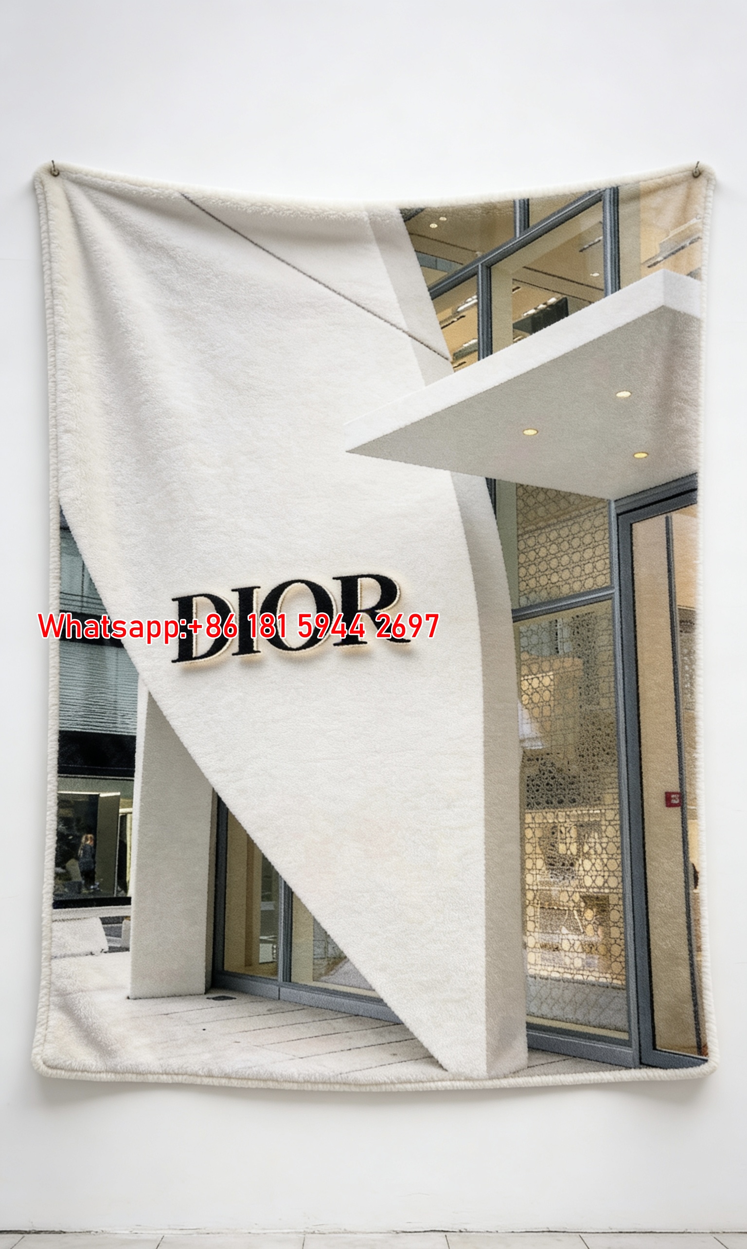 Modern Dior Store Facade Flannel Sofa Throw Blanket D287
